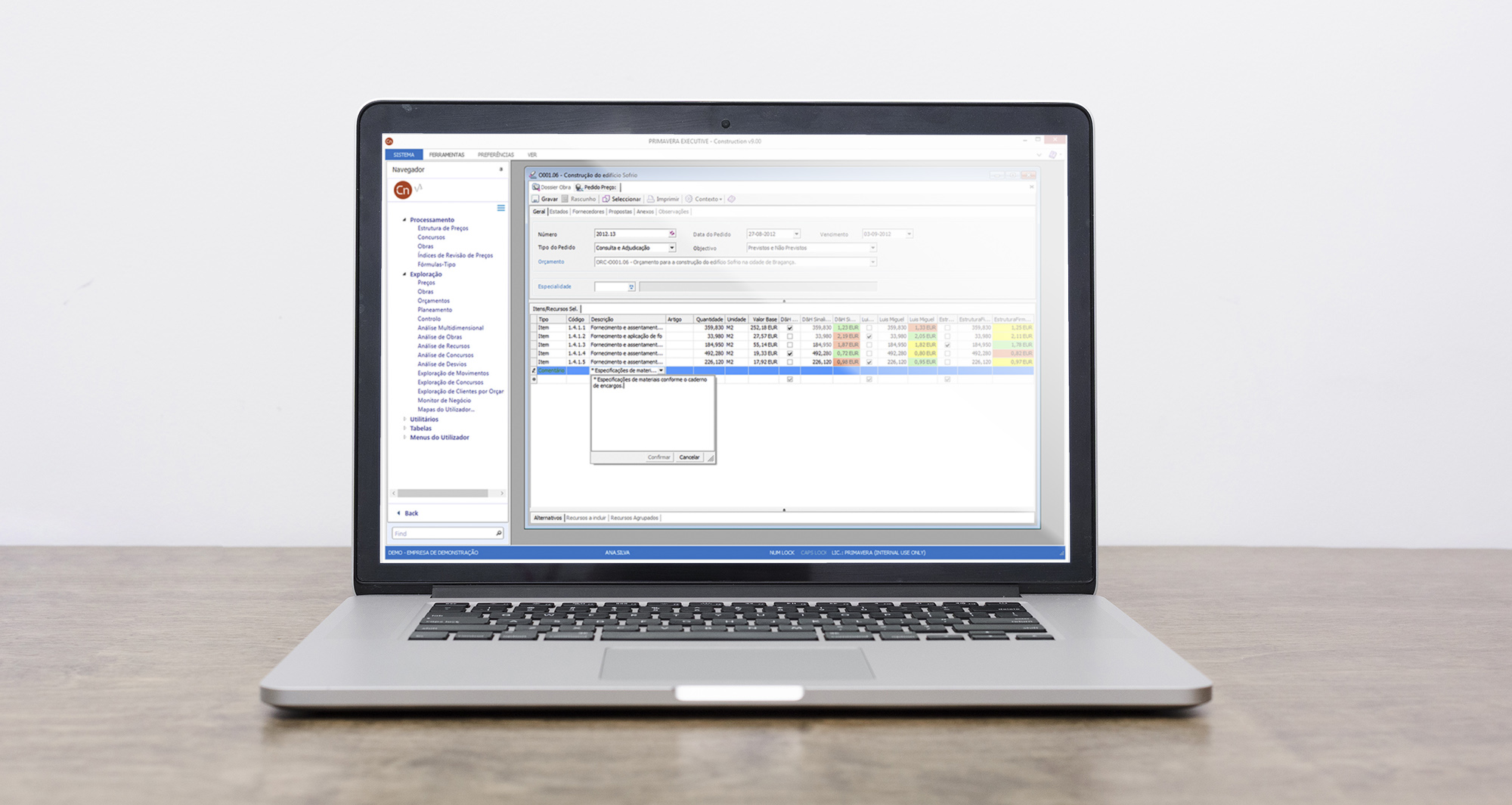 software de construção primavera construction inovflow