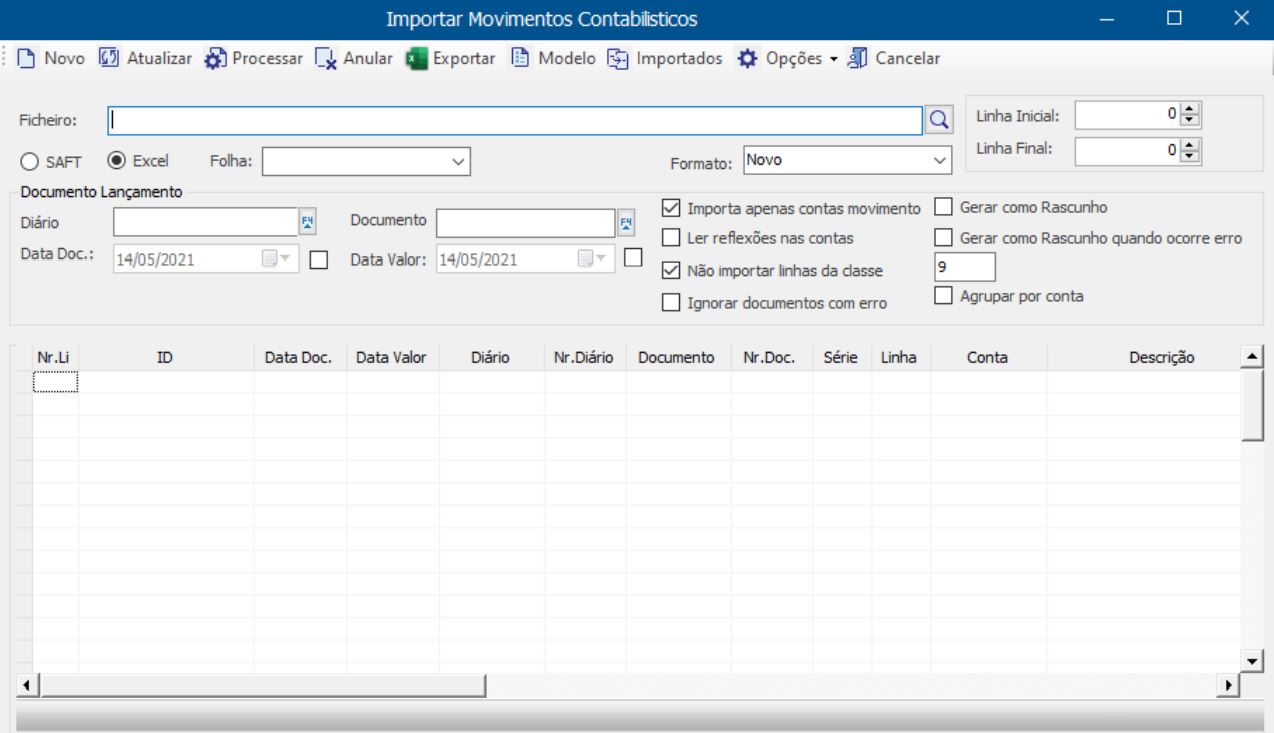 importador movimentos contabilisticos