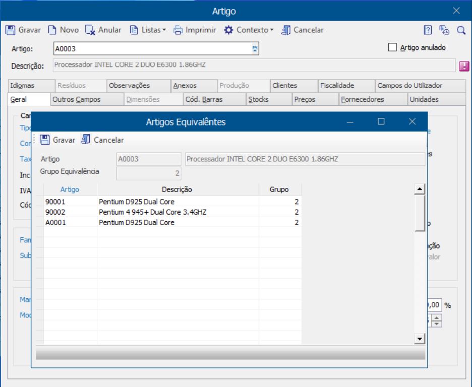 add-on primavera erp artigos equivalentes stock inovflow